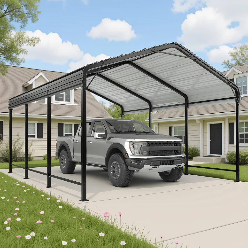 

VIWAT 12x20 FT/10x15 FT Carport, Metal Carport With Enhanced Base Outdoor Heavy Duty Garage Galvanized Car Shelter For Pickup, Boat, Car And Tractors