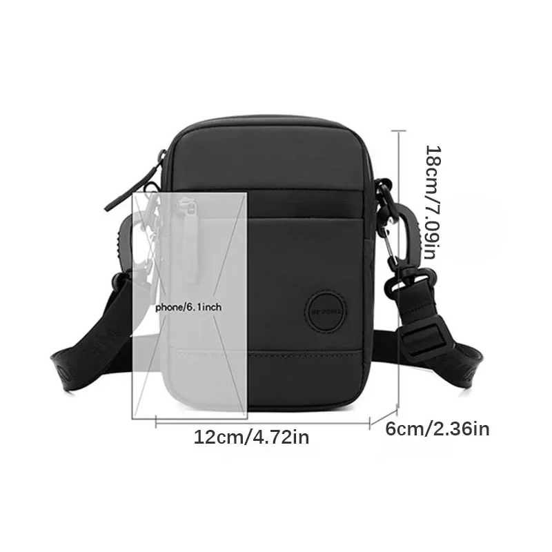 HVTIL Outdoor Casual Men Single Shoulder Crossbody Bag Luxury Fashion Travel Mini Chest Bag Nylon Fanny Pack USB Headphone Jack