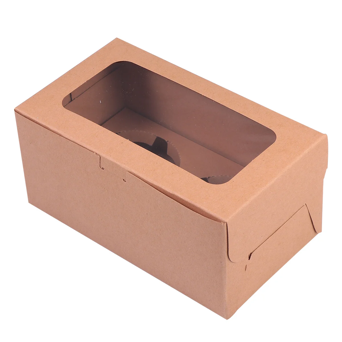10 قطع من صندوق تعبئة الكب كيك، مادة آمنة للطعام، تصميم نافذة مفتوحة مثالي لملفات تعريف الكعك والمعجنات الصغيرة #1