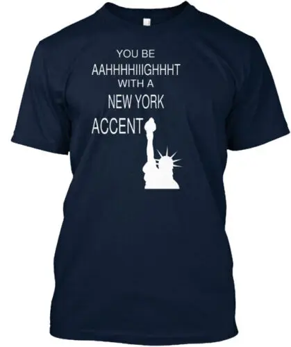 New York Accent T-Shirt Made in the USA Size S to 5XL