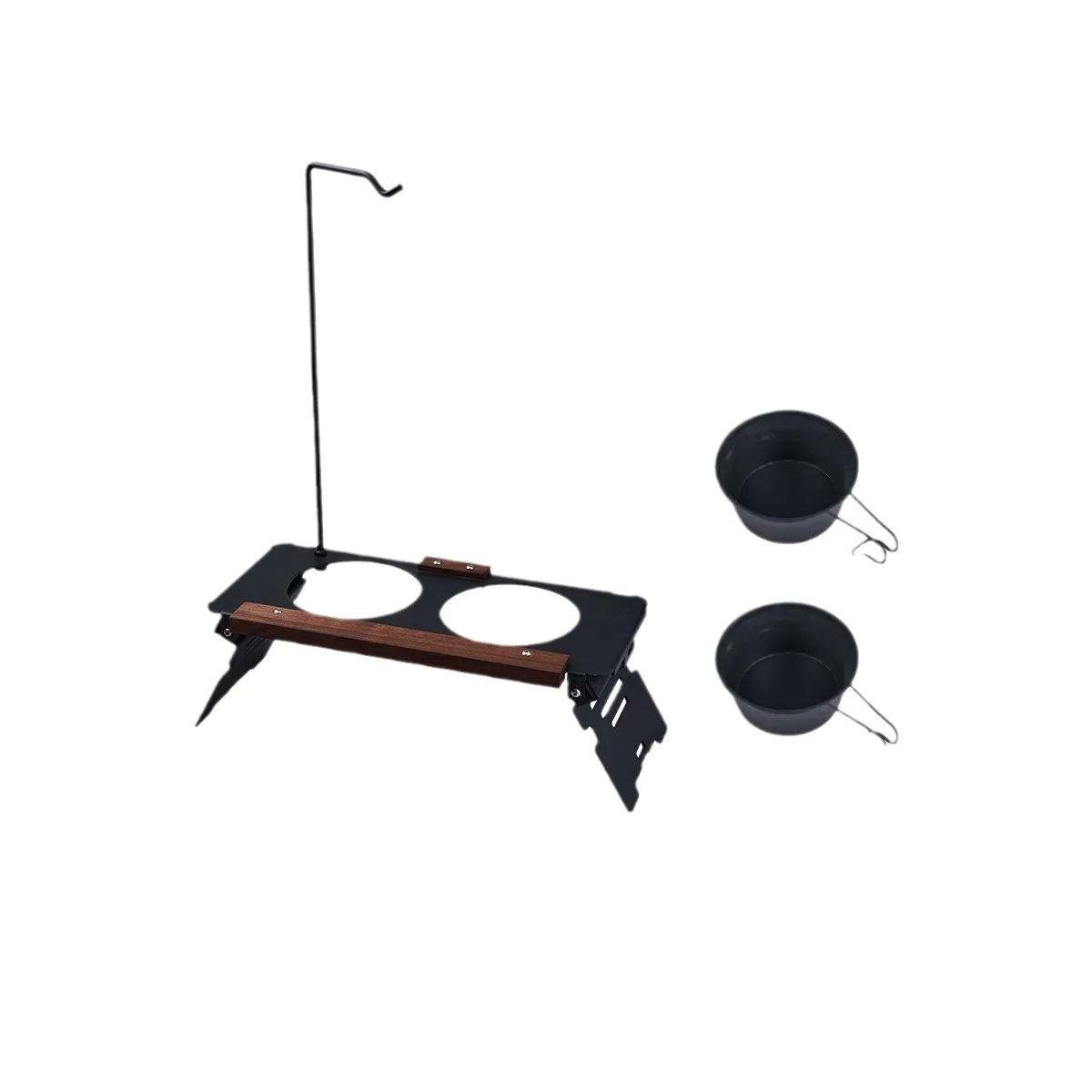 Portable Multi-Function Pet Stand Pet Bowl Holder for Cat and Dog Food Outdoor Camping and Home Use