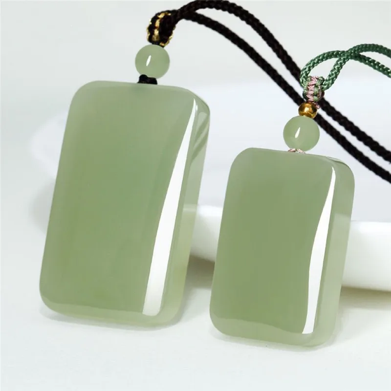 

Natural Hotan Jade White Jade Safe Tag Pendant Lake Green Free Tag Hanging Piece