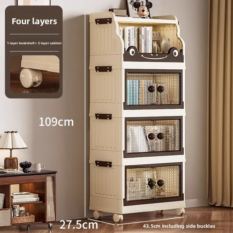 Multi-functional Children's Bookshelf Floor Shelf Household Storage Shelf Large Capacity Organizing Locker