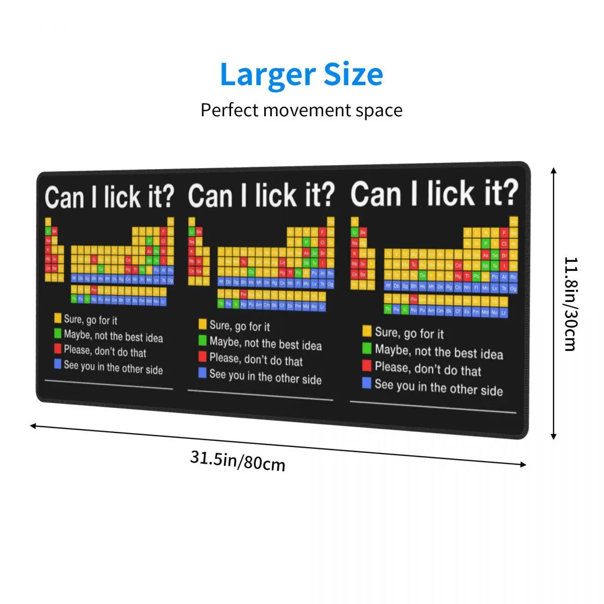 Large Mouse Pad Can I Lick It Periodic Table Gamer PC Laptop Mats Keyboard Carpet Computer Gaming Office Accessories Desk Mat