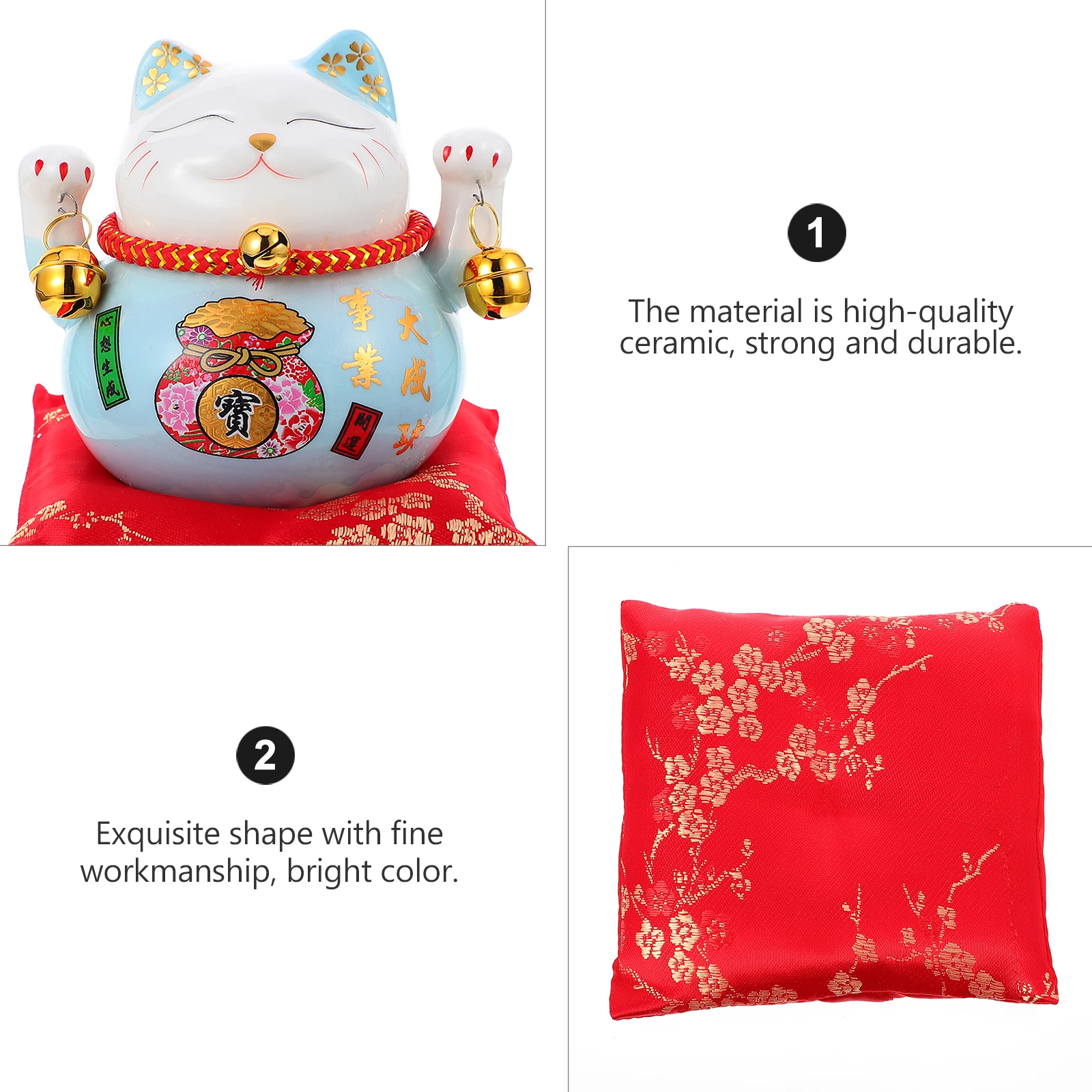 

Cartoon Lucky Cat Piggy Bank Home Decor Katzenfiguren Deko Feng Shui Blue Father