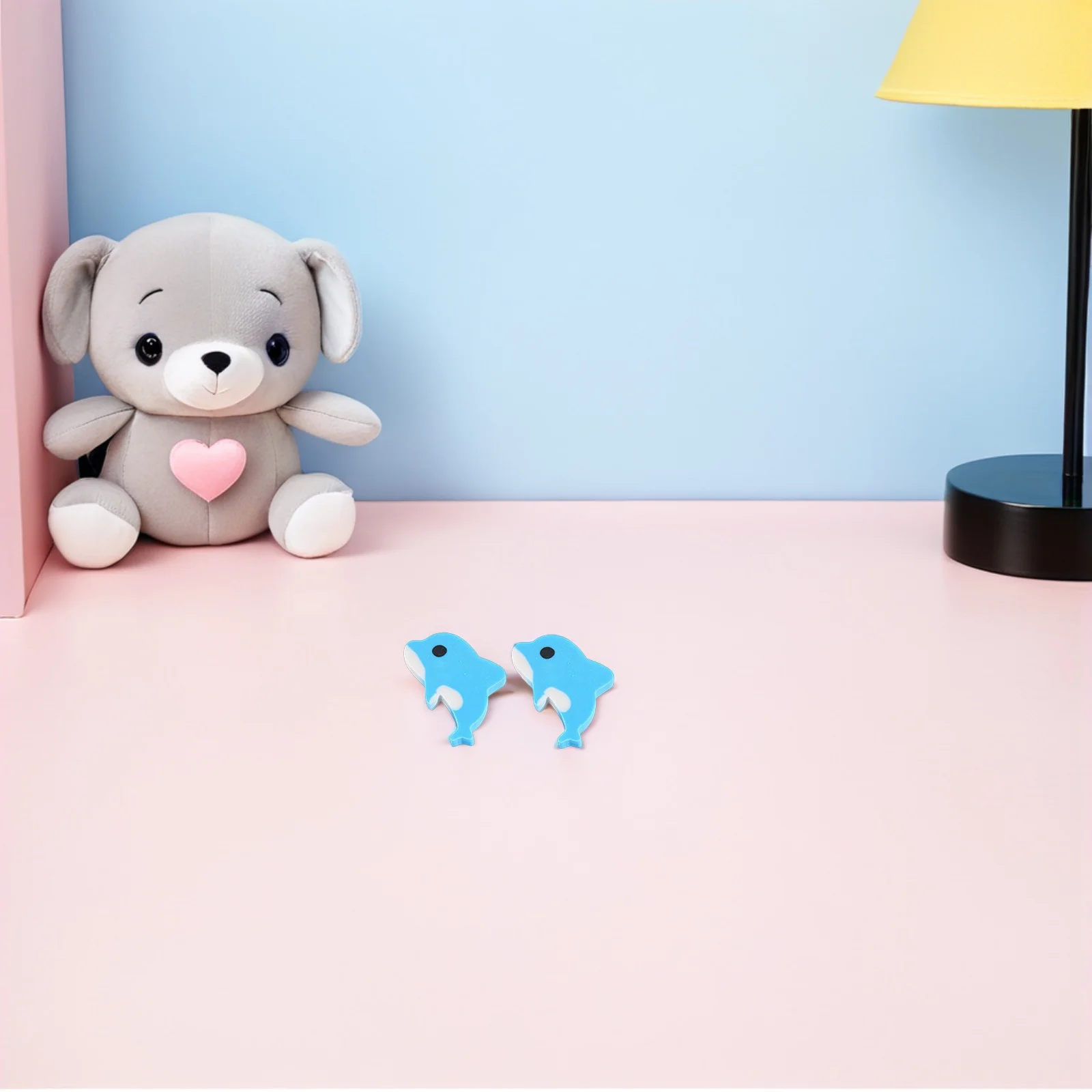 

20pcs Dolphin Erasers For Kids Mini Animal Pencil Eraser Cute School Supplies Classroom Prizes Back To School Party Favors