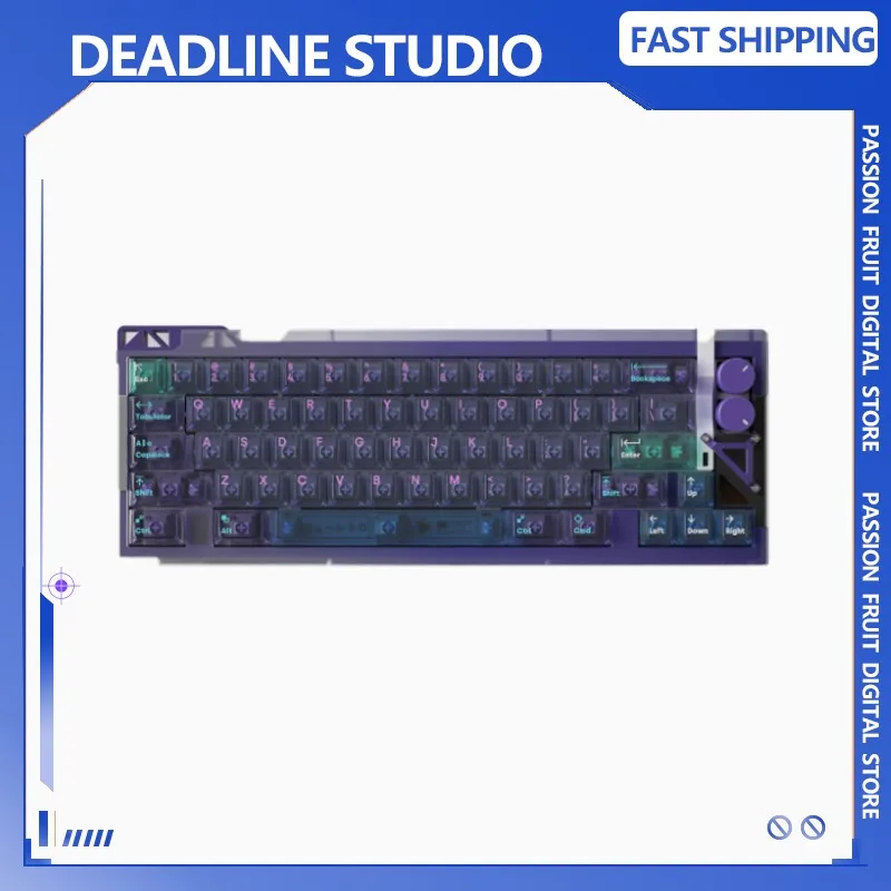 

Набор колпачков для клавиш DEADLINE AirR Vaporwave в стиле ретро, фиолетовые, прозрачные, матовые, пользовательские колпачки для клавиш Cherry MX Switch Gamer, механическая клавиатура