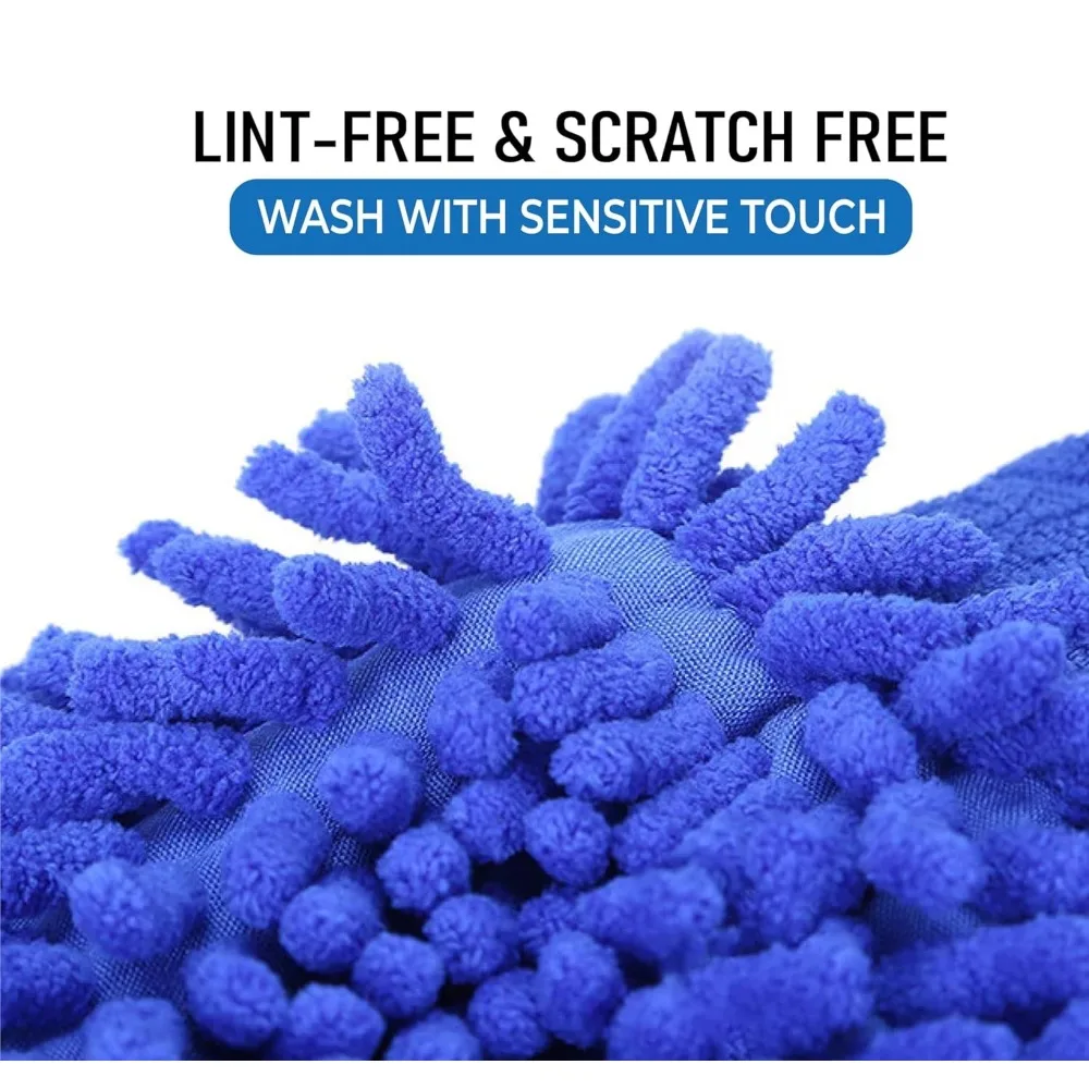 ستوكات غسيل السيارات مزدوجة الوجهين الشنيل قفازات السيارات فائقة الامتصاص غسل سوبر سميكة الكثافة الإسفنج خدش تنظيف السيارات #2