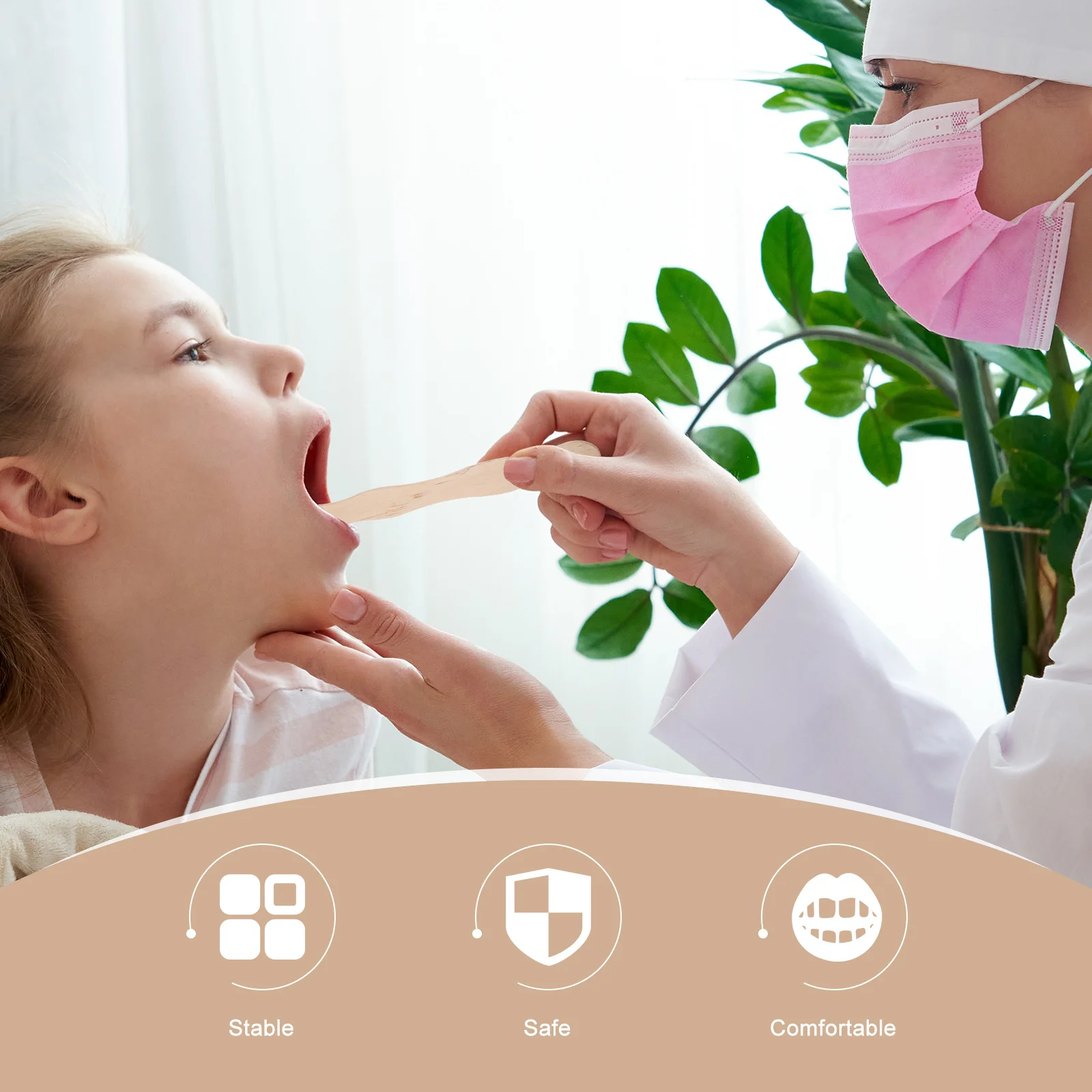 

50Pcs Tongue Depressors Natural Wood Disposable Medical Oral Examination Clinic Sticks Bulk Pack Tongue Depressors