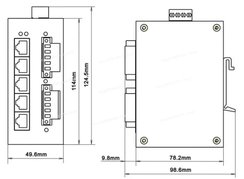 ​​IDM-7842 Modbus TCP Gateway, 5-Port Industrial Ethernet Switch with 2-Channel Optically Isolated RS485/232 Serial Ports