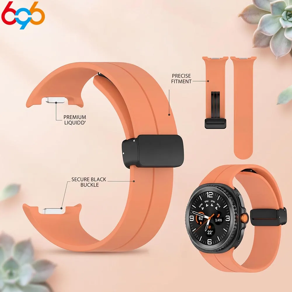 Magnetic Silicone Replacement Band for Samsung Galaxy Watch8  Classic Style  Available for 40mm and 44mm  Watch Accessory Strap