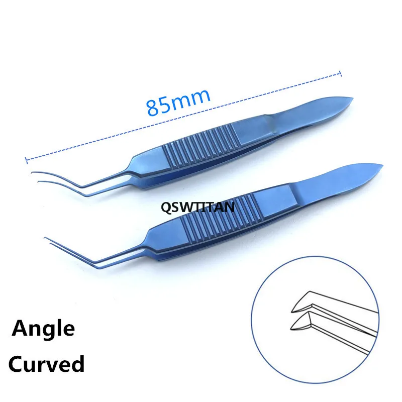 Titanium Capsulorhexis Forcep Ophthalmic Forceps Ultrata Style  85mm Angle curved head Eye Surgical Instruments