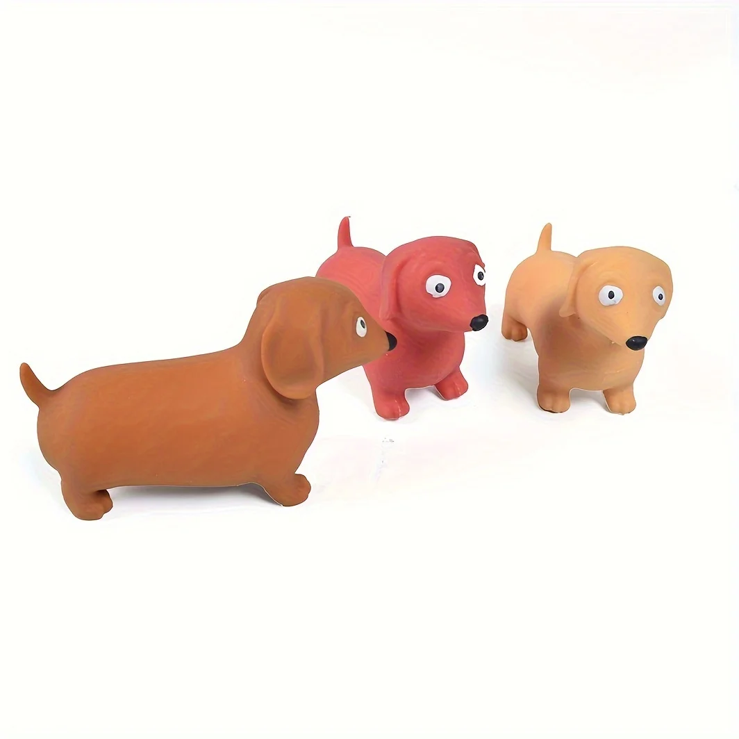 Dachshund Dog Stretchable Squeezy Fidget Toy Anxiety Stress Reliever Party Favor Accessory Goody Bags Prizes for Adults Kids