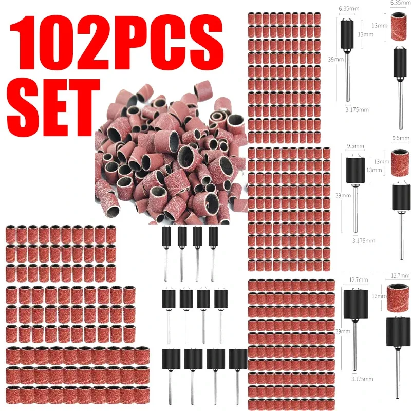 

102Pcs Sanding Drum Kit Grit Sanding Band for Dremel Sleeves For Electric Mini Angle Grinder Sanding Mandrels Dremel Accessories