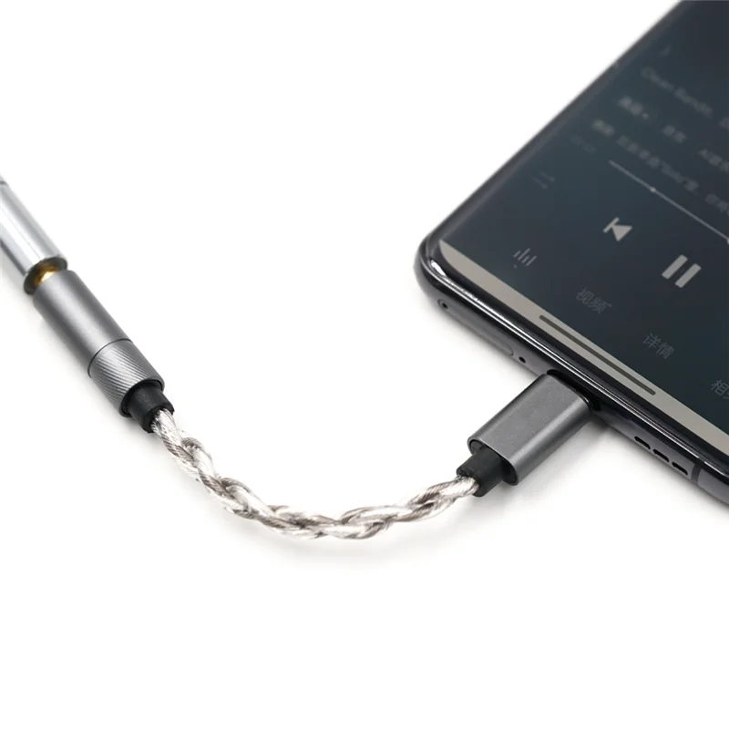 T24C Type C Headphone Adapter CX31993 32Bit 384Khz Audio Decoding Cable Type C To 3.5Mm DAC Amp Adapter