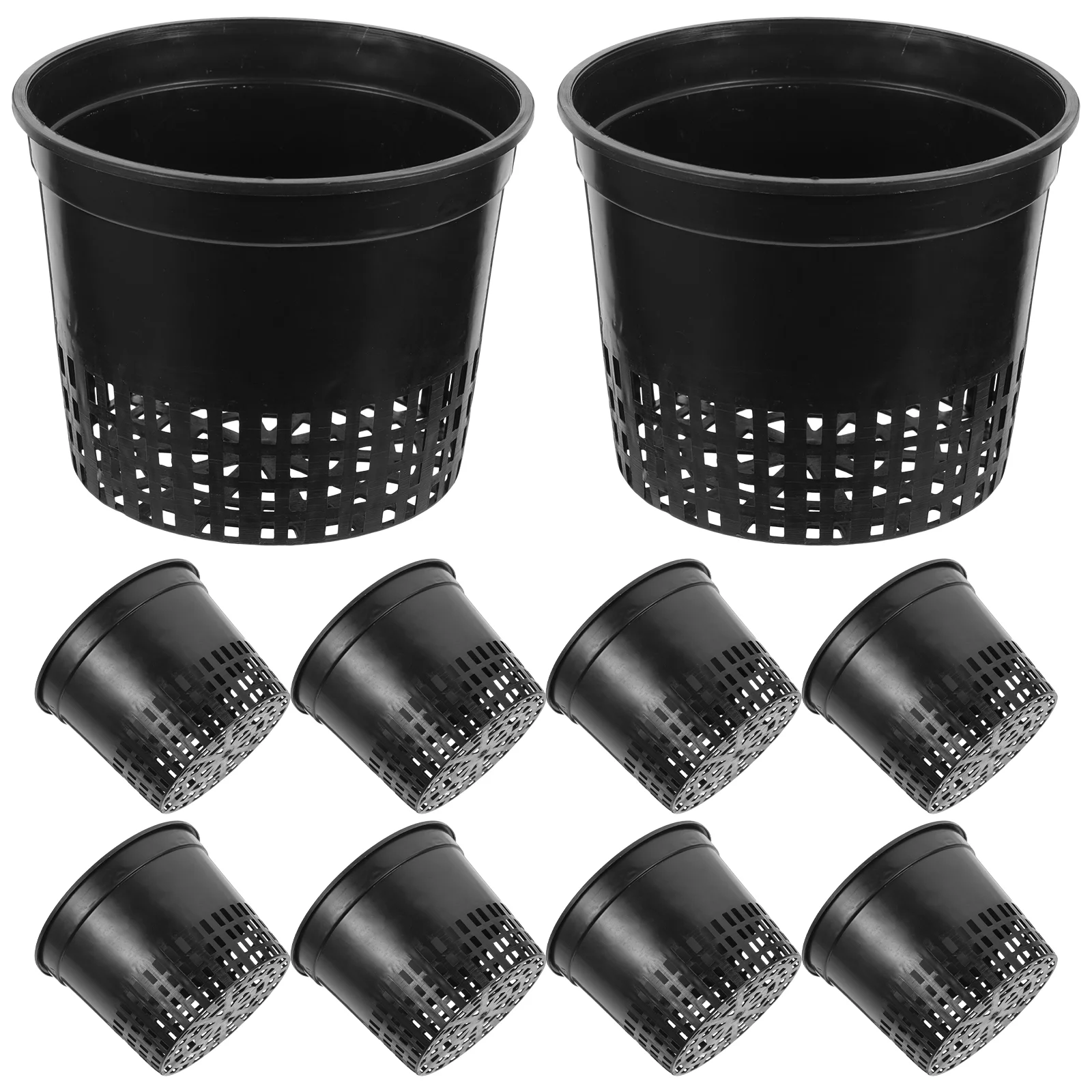 10pcs Net Pots Super Heavy Duty Cups Wide Lip Design Orchids Aquaponics Hydroponics Slotted Mesh Hydroponics Basket Container