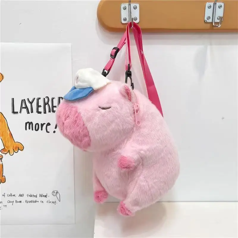 Capybara Plush Backpack Kawaii Fashion Plushie Doll Fur Bag Children's Bag Shoulder Bag Mini Knapsack Bags Gifts For Girlfriend