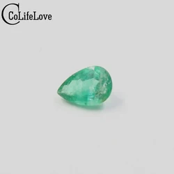 Natural Emerald Loose Gemstone for Jewelry DIY 3mm*5mm Pear Cut Emerald Gemstone