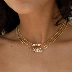 Customized name necklace, customized name chain necklace, exquisite personalized and simple name necklace, perfect gift