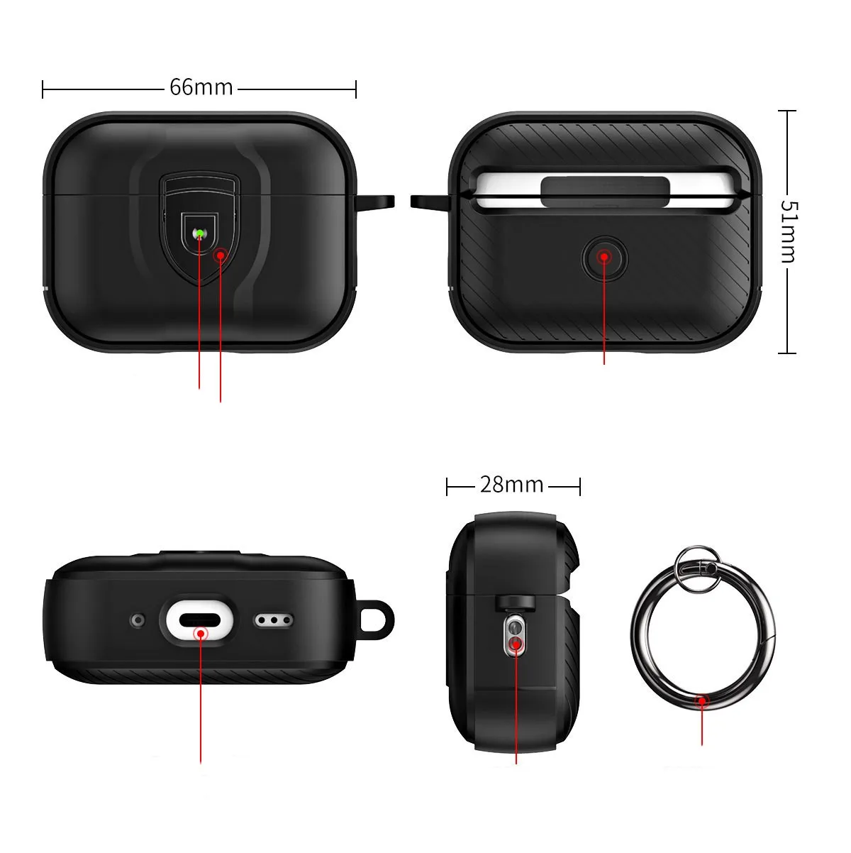 2022 AirPods Pro 2 케이스 이어폰 액세서리 AirPod Pro 갑옷 쉴드 AirPods Pro 2 3 Pro 2 1 케이스 커버 용 보안 잠금 장치