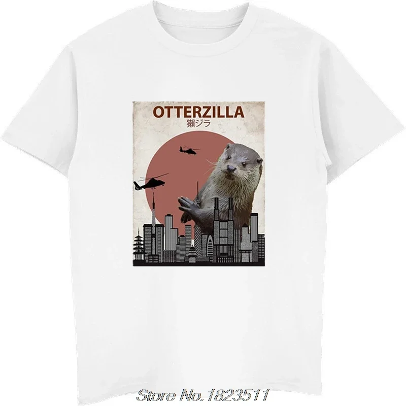 Funny Hot Sale Fashion Otterzilla Funny Otter T-Shirt | Cute Gift For Otter Lovers Tee Men Cool Shirt Herejuku Straatwaer