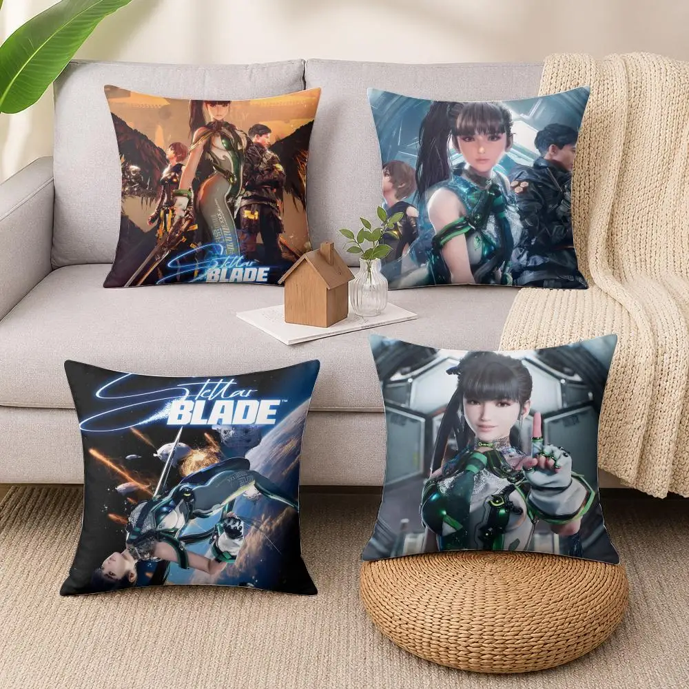 Video Game S-Stellar B-Blade Cushion Cover Wrinkle-Resistant Short Plush Cushion Covers Breathable Machine-Washable