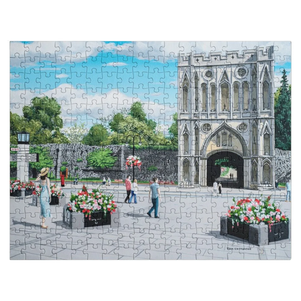 

Abbey Gardens Gate Bury St Edmunds Painting Jigsaw Puzzle Puzzle Custom Anime Jigsaw Puzzle