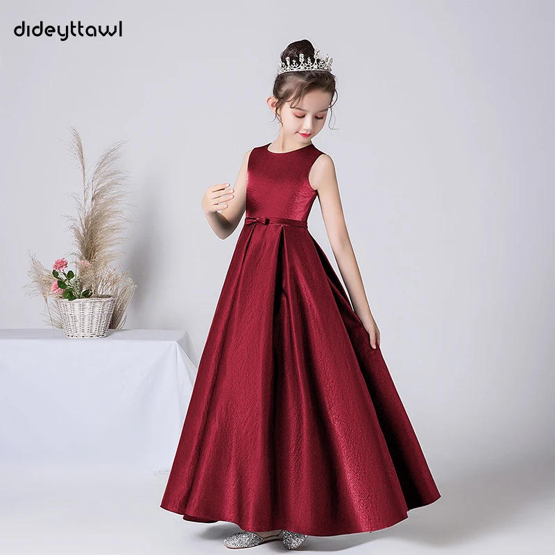 Dideyttawl Christmas Dress For Girls Long Girl Ceremonial Dress Elegant Banquet Concert Junior Birthday Child Girl Wedding Party