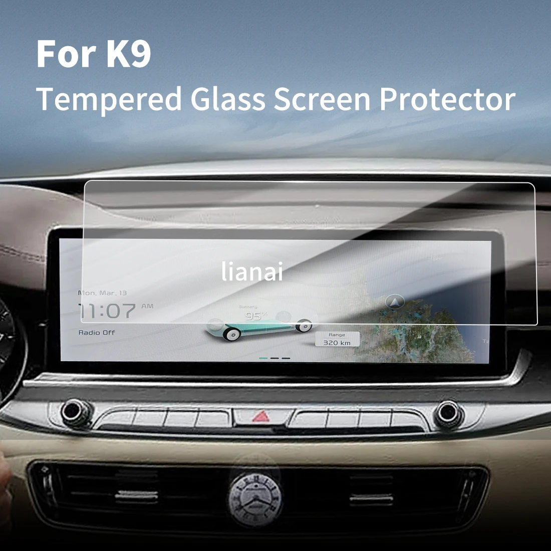 Screen Protector for 25-26 KIA K9 Tempered Glass GPS display Video Navigator Car Stickers Fingerprint-resistant supplies