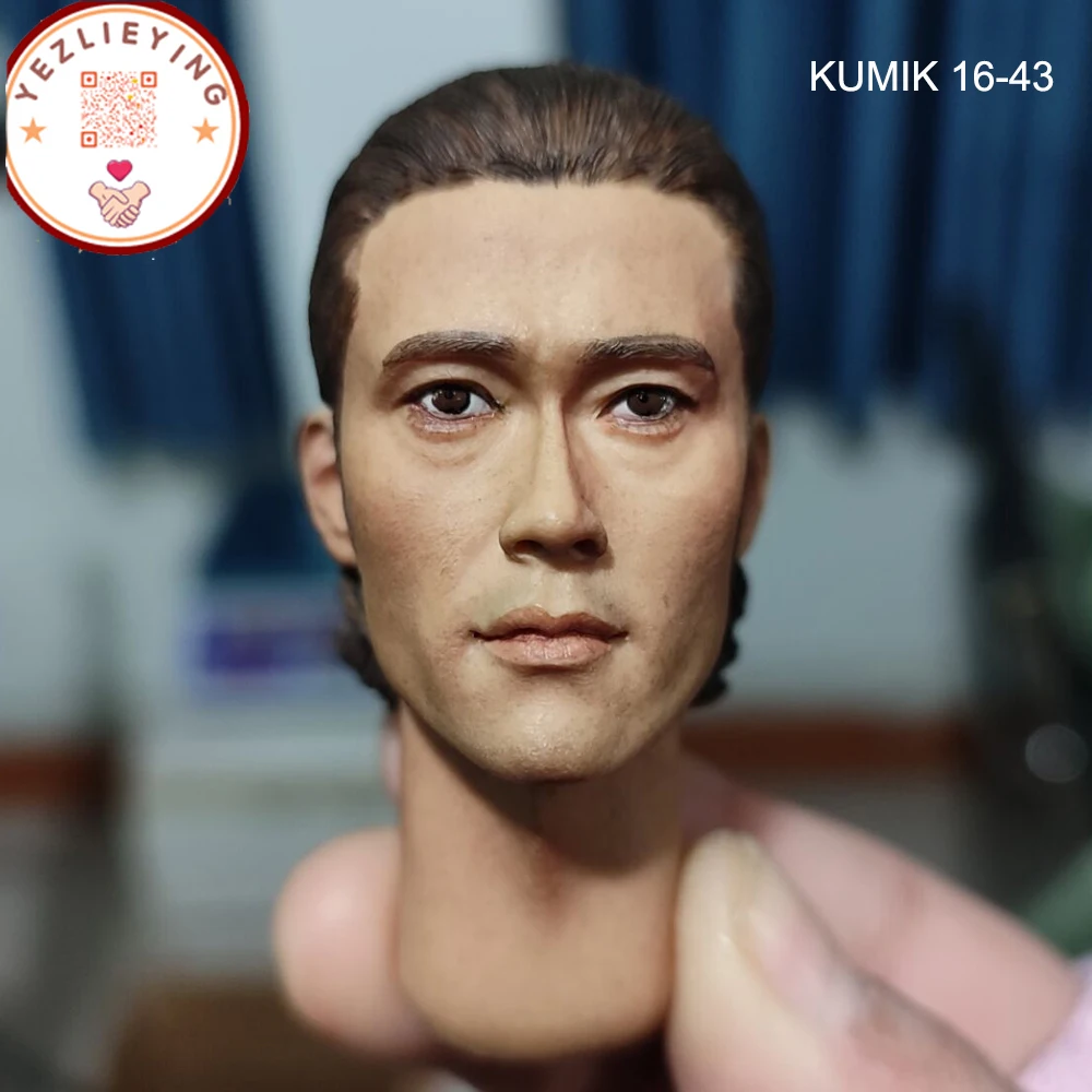 1/6 Sca KUMIK 16-43Male Head Sculpt Lee Byunghun 1/6 Man Head Sculpture Korean Actor PVC Carved Model Fit 12” Body Action Figure