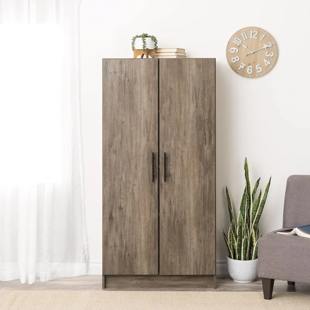 

Elite 32" Storage Cabinet, Drifted Gray Storage Cabinet, Bathroom Cabinet, Pantry Cabinet with 3 Shelves 16" D x 32" W x 65" H