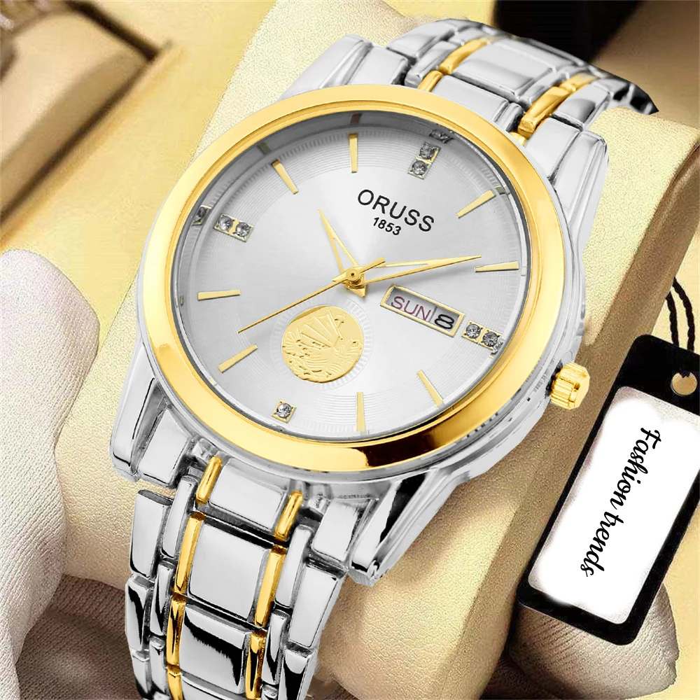 남성용 캐주얼 심플 더블 캘린더 트렌드 시계, 레트로 고급 올 매치 학생 시계, 개성 있는 패션