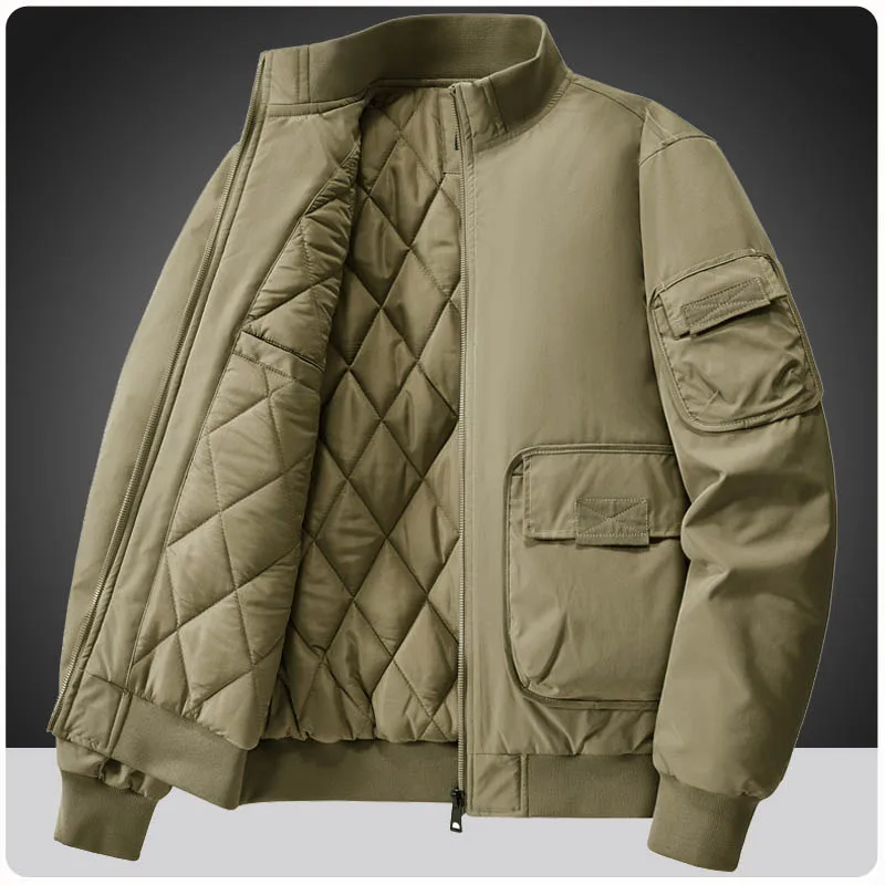 Cotton Padded Motorcycle Bomber Jackets Winter Men Retro Pilot Military Coat Casual Baseball Jackets Varsity Jackets Streetwear