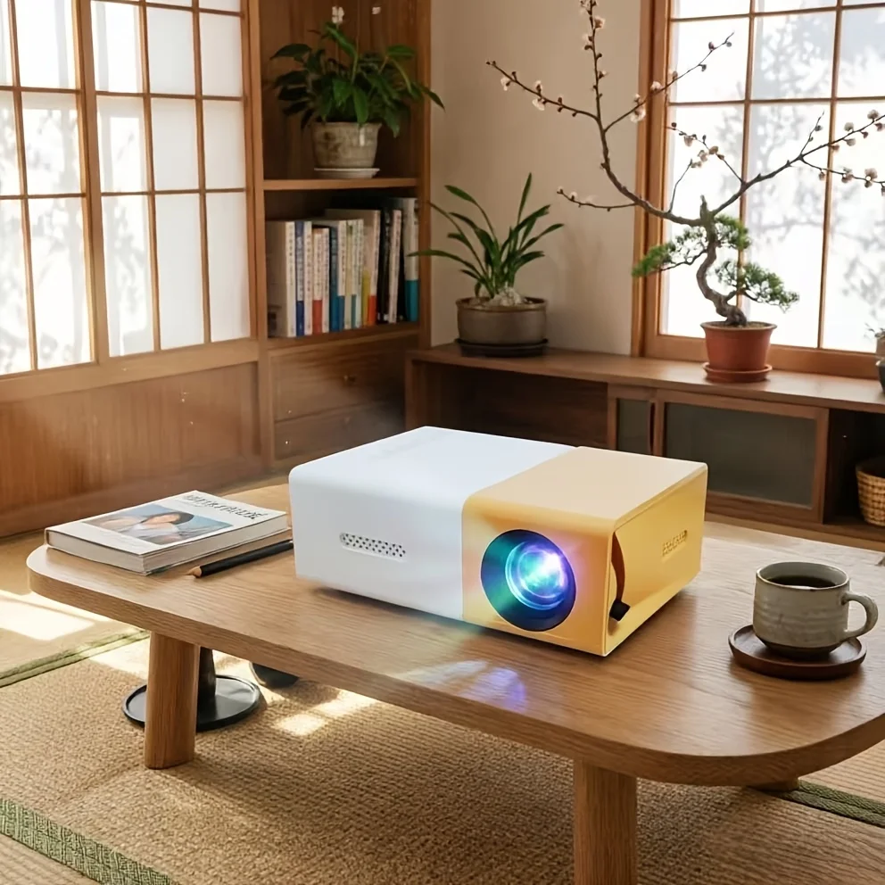 Portable mini projector, supporting USB connection, compact home theater projector, suitable for home theaters