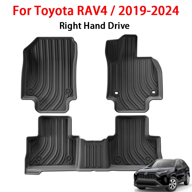 

for Toyota RAV4 2019 2020 2021 2022 2023 2024 Fuel Floor Mats Car Mats TPE Waterproof Foot Mat RHD Cargo Liner Trunk Mats