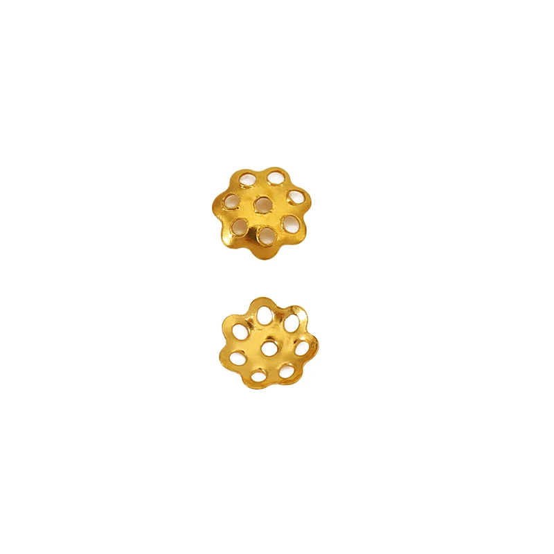 30pcs Never Fade 6mm Stainless Steel Flower Beads Caps PVD Spacer Beads End Covers for Necklace Earring Making Jewelry Findings image 4