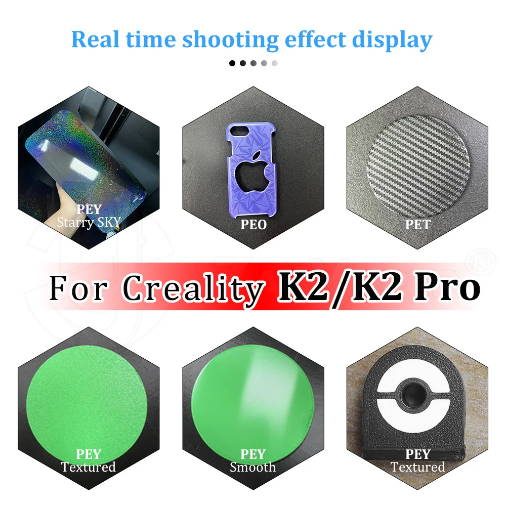

Build Plate For Creality K2 / K2 Pro 270*293mm/310*325mm PEI PET PEY Cold Plate Hotbed