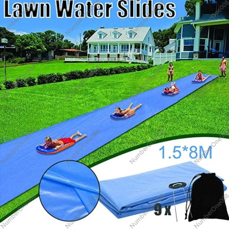 Inflatable Water Jet Slide Household Water Toys High Toughness and High Slippage Children's Lawn Slide Garden Racing Summer