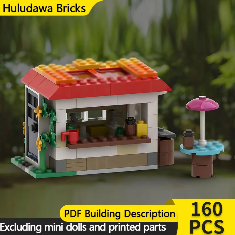 

City Street View Model MOC Building Brick Hot Dog Small Stand Modular Technology Children Holiday Gifts Assemble Toys Suit
