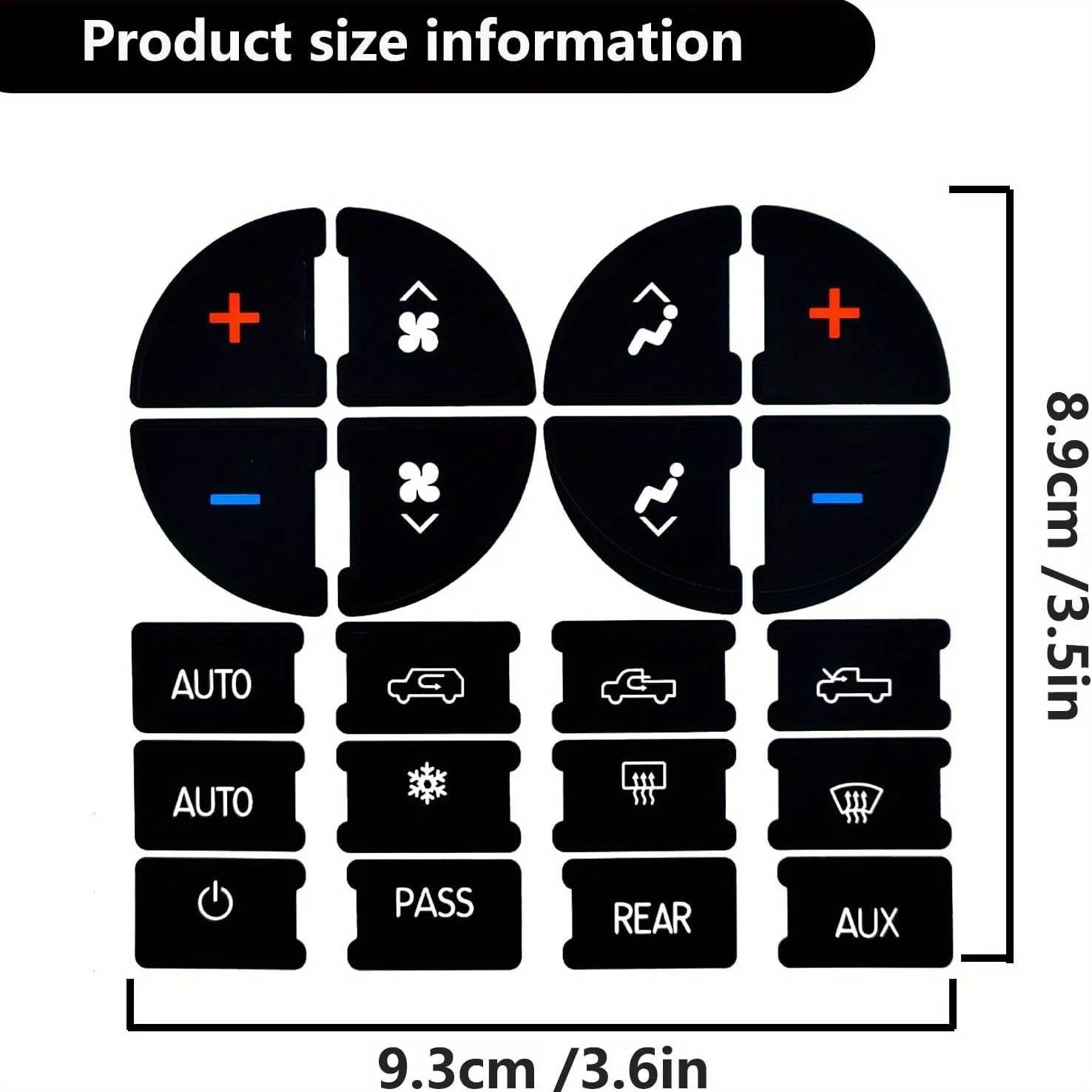 أزرار التحكم في تكييف هواء السيارة ، ملصق التيار المتردد ، ملصق لوحة القيادة للتحكم المركزي ، الأنسب للإصلاح