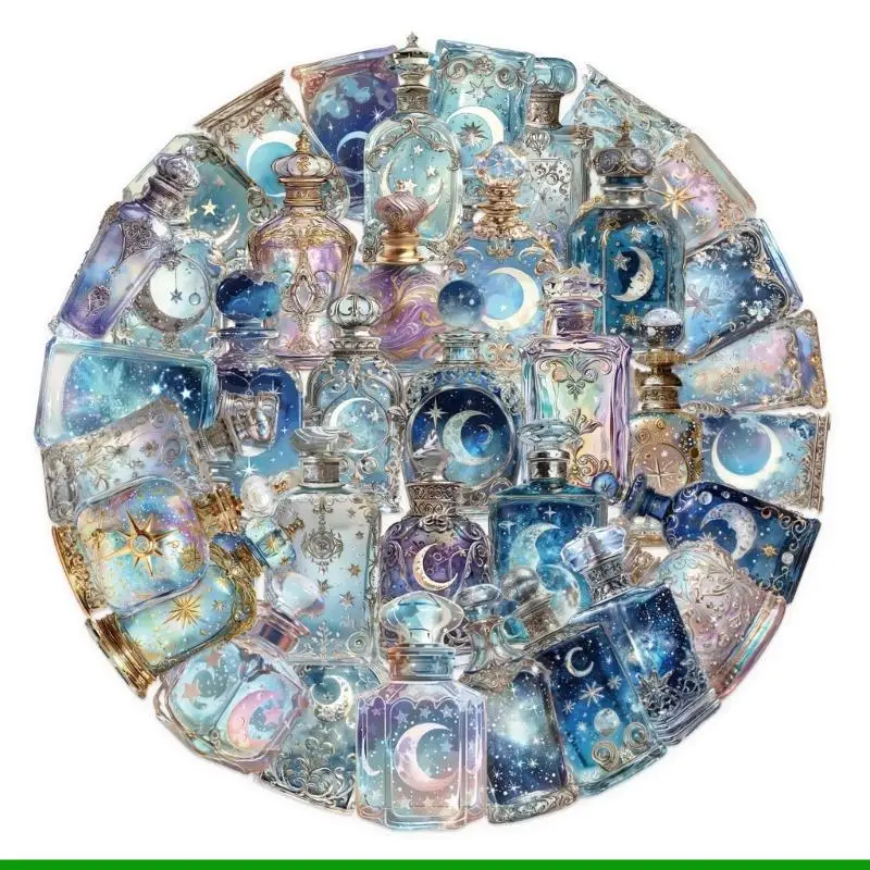 

U55C 50Pieces Plastic Bottle Moon Phase Stickers Waterproof Guitar Accessory Decals