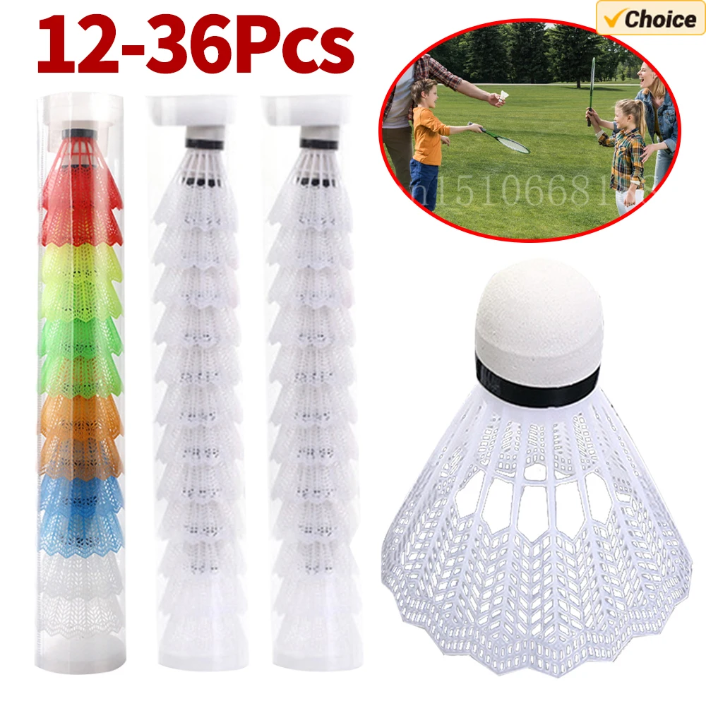 Volante de bádminton de plástico, bádminton ligero para practicar golpes, bádminton portátil para practicar pelotas al aire libre, 12-36 Uds.