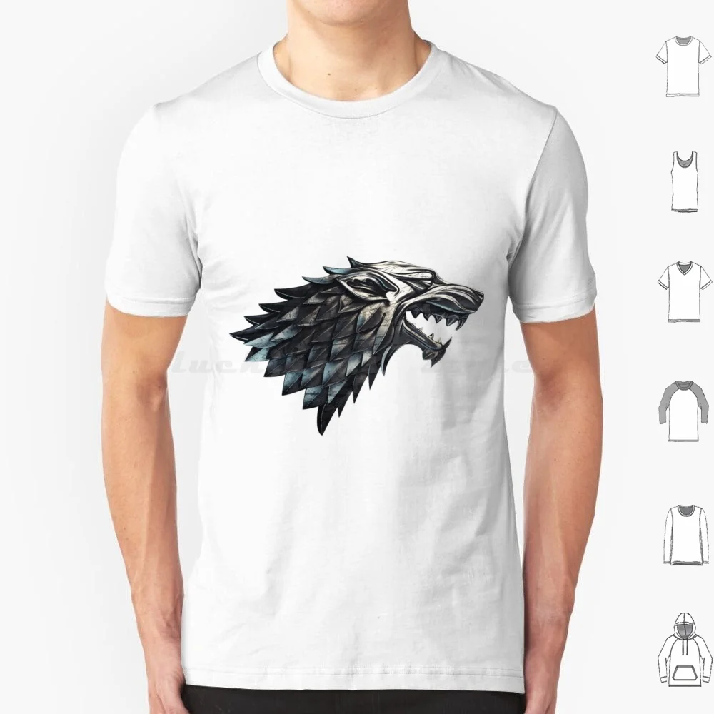 House Stark T Shirt Cotton Men Women DIY Print Got Asoiaf A Song Of Ice And Fire House Stark Stark Direwolf Ned Stark Catelyn