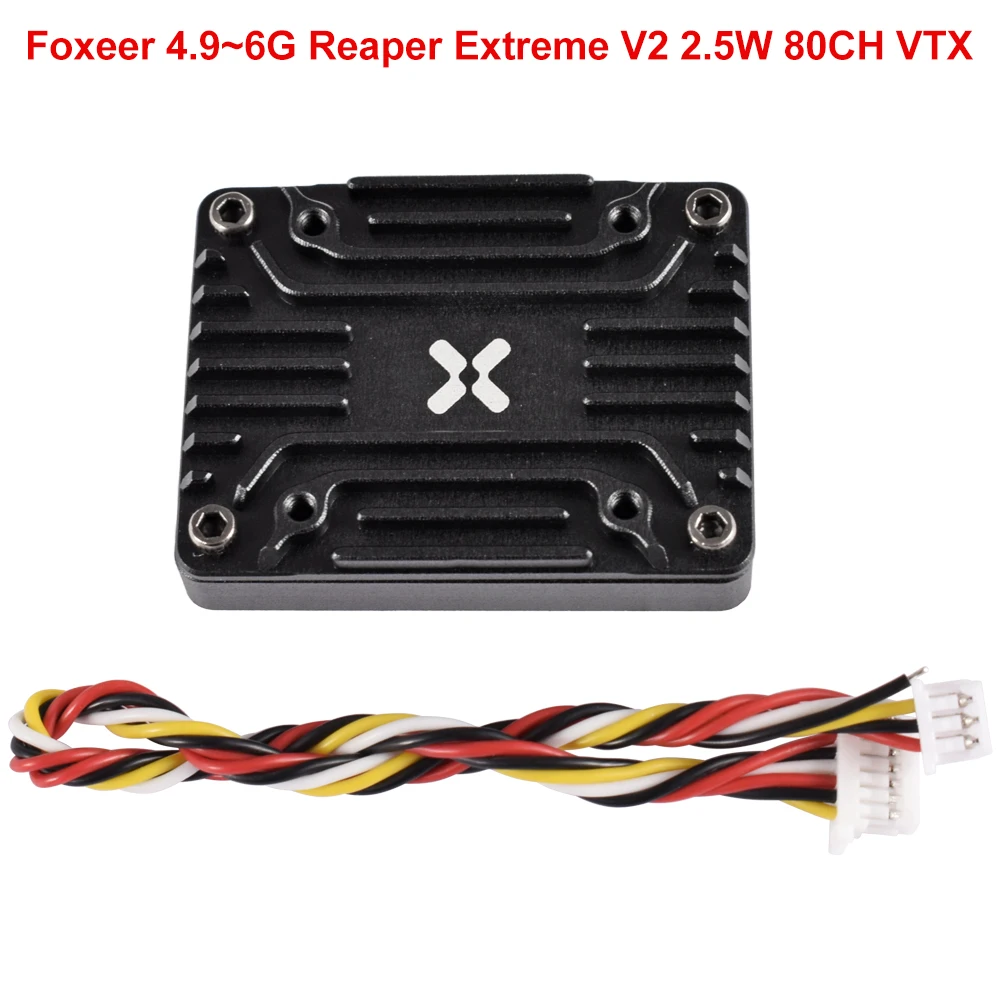 Foxeer 6G Reaper Extreme V2 2.5W High Power 80CH VTX FPV Video Transmitter with CNC Shell Built-in Mic for RC FPV Long Rang