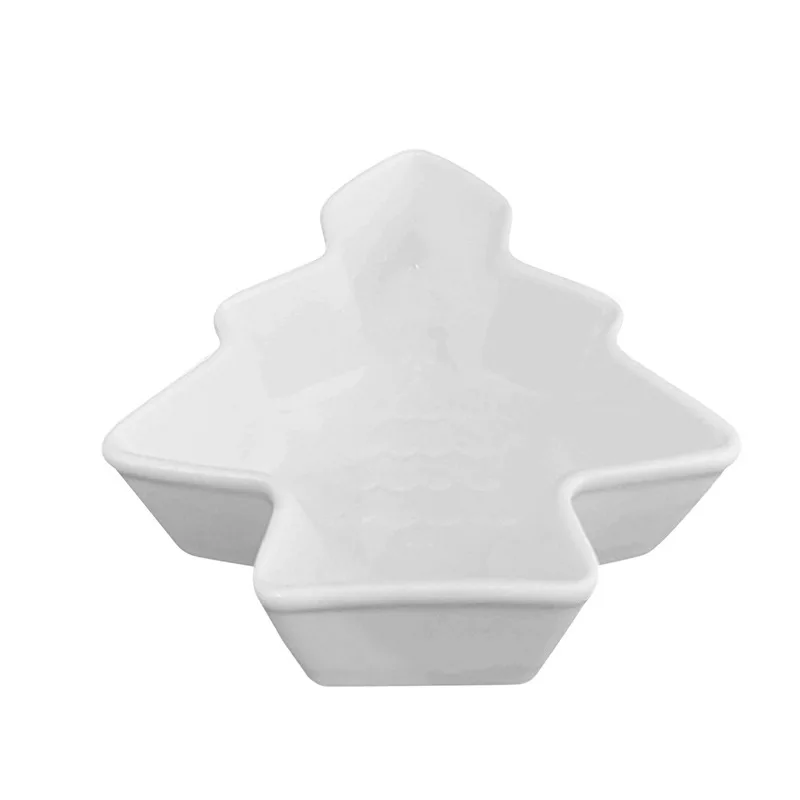 

Yjq 2pcs ceramic snack plate simple household tableware snack fruit christmas tree fruit plate