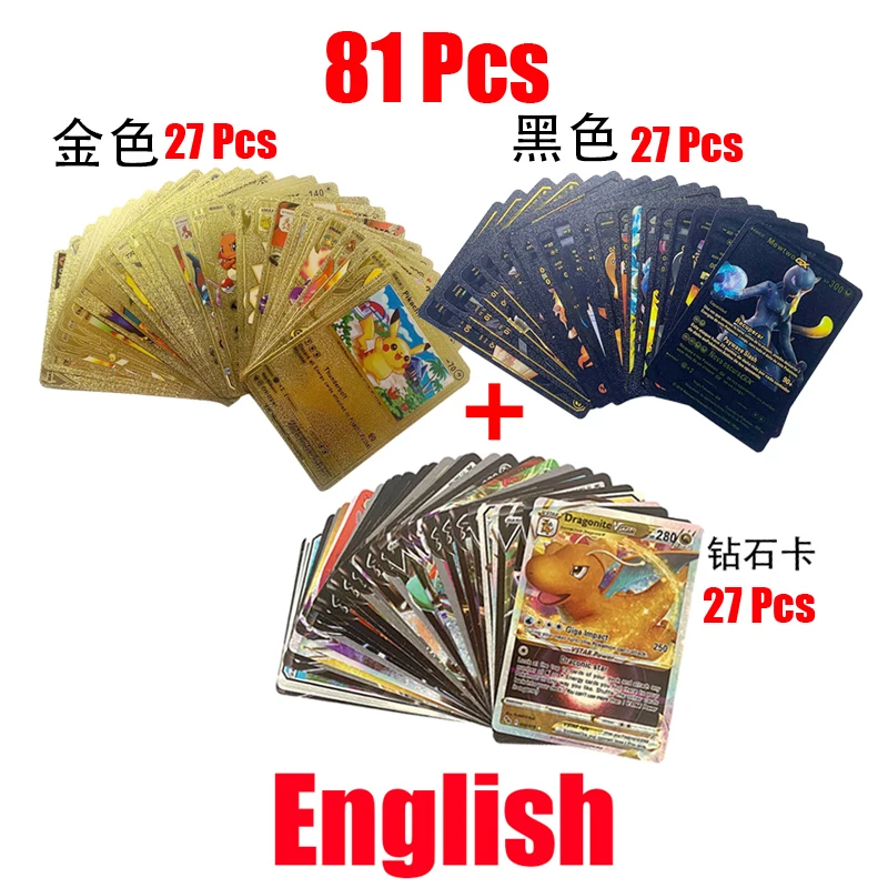 81–36 Stück Pokemon-Karten, deutsch, Spanisch, Französisch, Englisch, Vmax, GX, Energiekarte, Pikachu, seltene Sammlung, Kampftrainer, Jungen, Geschenke, Spielzeug