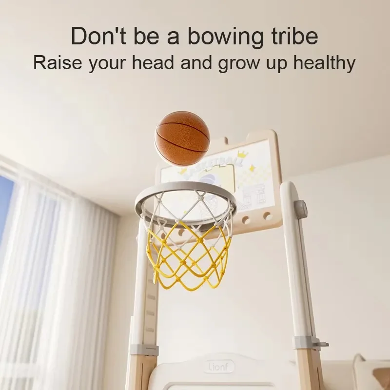 Indoor Adjustable Children's Wheel Frame Rack Portable Mini Toy with Cricket Hoop