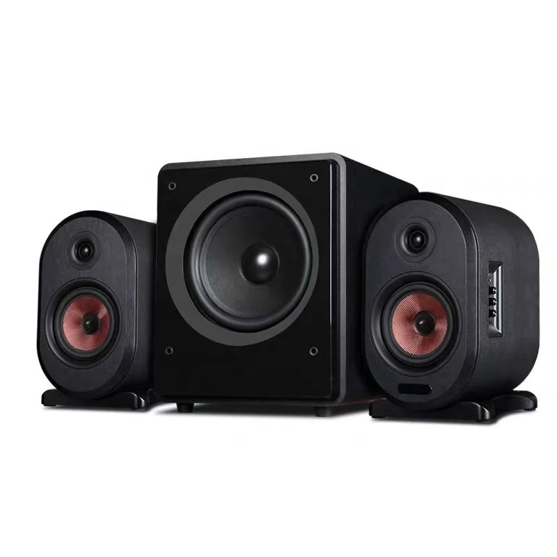 

High quality 2.1 wooden bookshelf speakers Powerful Blue-tooth active bookshelf sound system