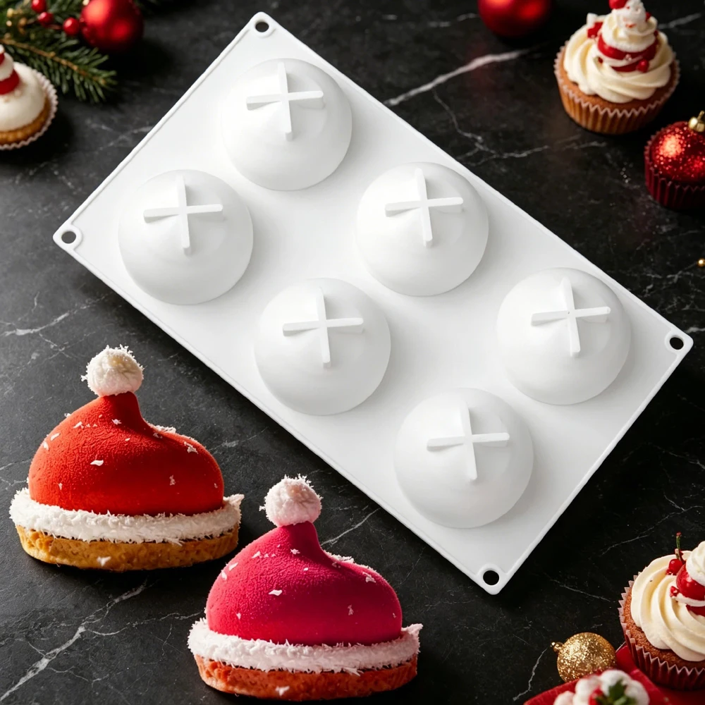 Molde de silicona de 6 cavidades con forma de corazón fantasma para Halloween y Navidad, para sombrero, panna cotta, chocolate, postres, repostería, y velas blandas