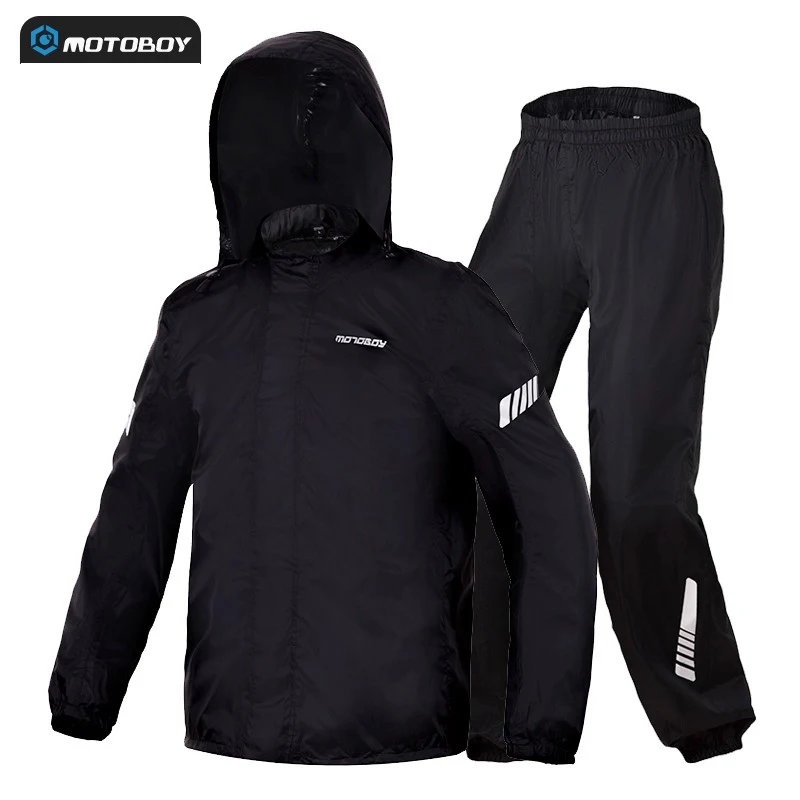Ultra-thin rain coat waterproof for motorcyclist Man Raincoat MOTOBOY Night Reflective Motorcycle rain gear with bag
